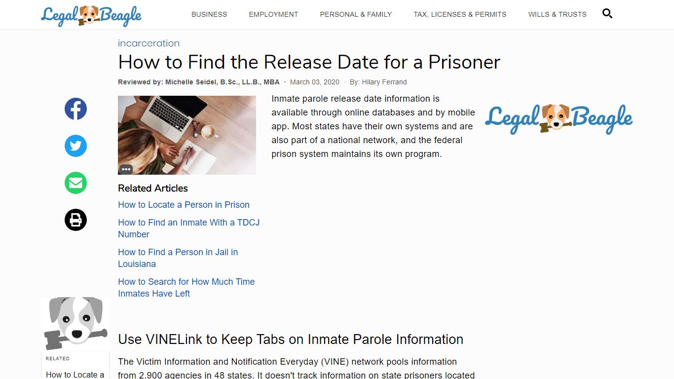 How to Find the Release Date for a Prisoner | Legal Beagle